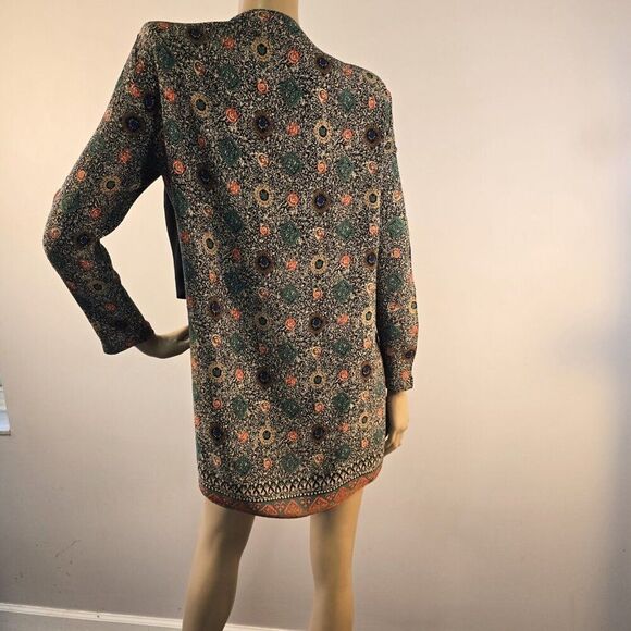 Beverly Rose Open Front Tunic Top Vintage 1980s  Size Medium Made In USA - Picture 4 of 10